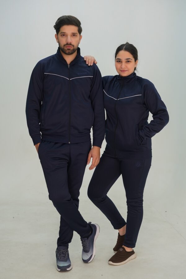 GRACEROBE NAVI BLUE UNISEX ESSENTIAL TRACKSUITE (V-Shape Magzi)