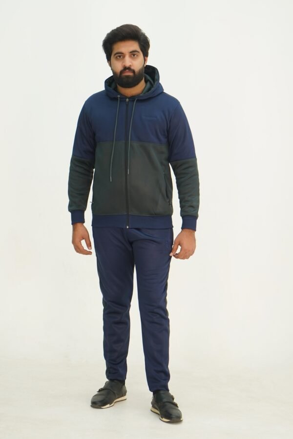GRACEROBE NAVI BLUE & GRAY HOODIE UNISEX ESSENTIAL TRACKSUITE