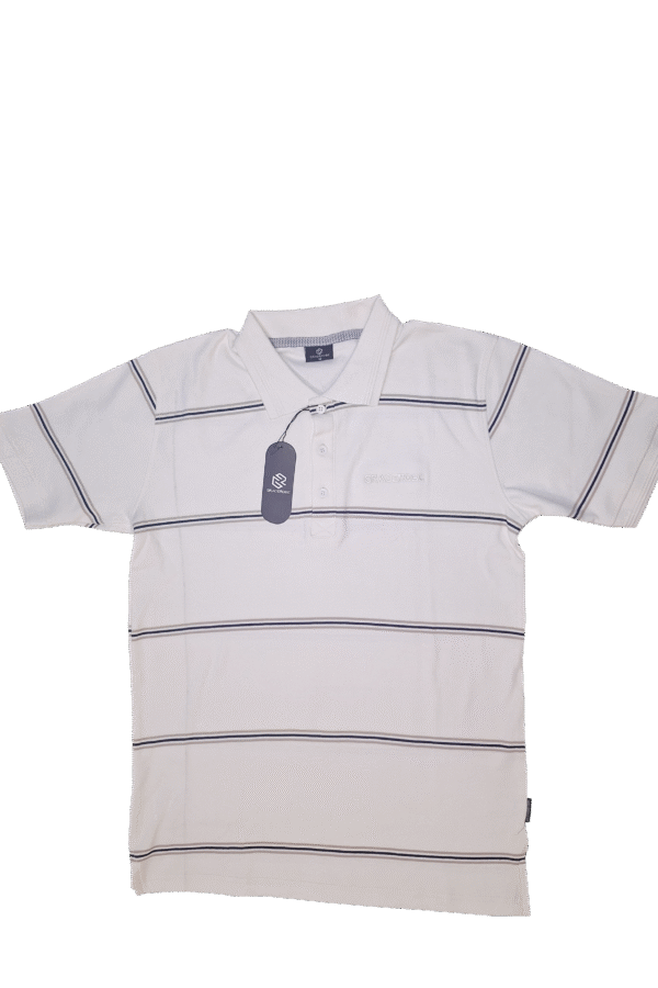Gracerobe Premium Men's Off White Striped Polo Shirt
